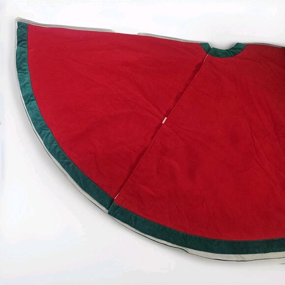 Vtg HANDMADE Christmas Felt Tree Skirt Sequins Beaded Snowman Star Retro 52" - Picture 6 of 7